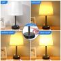 Touch Control Table Lamp - Touch Lamp with USB Ports and Outlets, 3 Way Dimmable USB Bedside Desk Lamp, Nightstand Lamps for Bedrooms Living Room Office & Bedroom Décor
