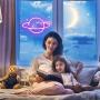 Pink Planet Neon Signs Led Neon Wall Sign Pink Neon Lights Hanging Planet Neon Light for Bedroom Kids Neon Signs Wall Decor Battery or USB Operated