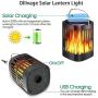 Ollivage Hanging Solar Lights, Dancing Flame Solar Lights Outdoor Hanging Lanterns, Solar Powered Torch Lights and USB Charging Solar Flame Landscape Lights for Garden Patio Deck Yard Path, 2 Pack