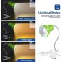 Desk lamp,360° Rotation Clip on Lamp Portable Book Reading Light,Clamp on Desk/Table/Bunk Bed/Cupboard Home Lighting (Green)