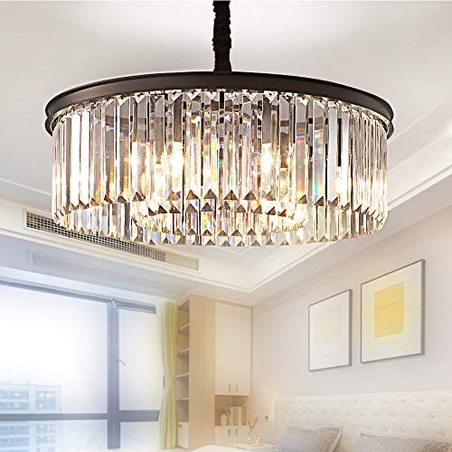 Meelighting Crystal Chandeliers Modern Contemporary Ceiling Lights Fixtures Pendant Lighting Dining Room Living Room Chandelier D21.6'' H7.1''