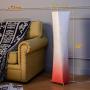 Floor Lamp, CHIPHY Dimmable Standing Lamp, 3 Levels Adjustable Brightness 12W/2 LED Bulbs(2400 Lumens, 100 Watt Equivalent) and Red Fabric Shade, Modern for Bedroom and Kids Room