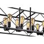 Jinzo Farmhouse Rectangle Chandelier Island Lighting 8-Lights High Linear Industrial Dining Room Chandelier with Rustic Metallic Open Frame Matte Black Hanging Kitchen Island Lighting Fixtures Jinzo Farmhouse Rectangle Chandelier Island Lighting 8-Lights High Linear Industrial Dining Room Chandelier with Rustic Metallic Open Frame Matte Black Hanging Kitchen Island Lighting Fixtures