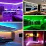 Olafus 65.6ft RGB LED Strip Lights Kit, Dimmable Color Changing Light Strip, 2 pcs 32.8ft Flexible LED Tape Light with Remote, 24V 20m Colored Strip with 600 LEDs 5050 for Bedroom, Living Room, Party