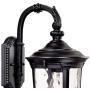 Bellagio Traditional Outdoor Wall Light Fixture Black 16.5'' Hammered Glass for Exterior Porch Patio - John Timberland