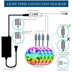 Smart LED Strip Lights 65.6ft, RGB Light Strip Kits with APP Control and Remote, 5050 SMD 12V DIY Color Changing LED Lights, LED Tape Lights for Bedroom Kitchen Cabinet TV Bar Party 65.6FT