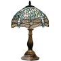 Tiffany Lamp W12H18 Inch Tall Sea Blue Stained Glass Dragonfly Crystal Style Shade Accent Antique Bedside End Table Desk Reading Light S147 WERFACTORY Lamps Living Room Bedroom Study Art Crafts Gifts