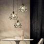 Crystal Pendant Light Mini Crystal Chandelier Lighting Metal Ball Lampshade Flush Mount Ceiling Lighting with Adjustable Hanging Cord for Kitchen Island Dining Room Bedroom Bar ,E26 Base,Black
