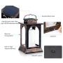 TomCare Solar Lights Outdoor Upgraded Metal Flickering Flame Solar Lantern Outdoor Hanging USB Charged & Larger Size Decorative Lanterns Waterproof LED Decorations Lighting for Patio Garden Deck Yard