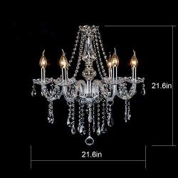 SEFINN FOUR Candle Shape Crystal Lamp Ceiling Light Fixture Pendant Chandelier 21 X 27 inch 6 Bulbs