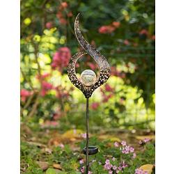 Homeimpro Outdoor Solar Lights Garden Crackle Glass Globe Stake Lights,Waterproof LED Lights for Garden,Lawn,Patio or Courtyard