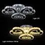 Modern Crystal Chandelier LED Ceiling Light 3-Heart Shape Chandelier Lighting Fixture Flush Mount Pendant Light for Bedroom Living Room Hallway Hobby,Warm White