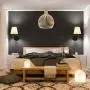 HAITRAL Adjustable Swing Arm Wall Sconces 2 Pack - Bedroom Wall Lamps with White Shade& Black Metal, Plug in& Hardwire Modern Wall Lamps for Bedside, Farmhouse, Kitchen, Bedroom(Bulb is Not Included)