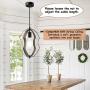 Tipace Vintage Pendant Light Rustic Metal Oil Rubbed Bronze Finish Wood Industrial Ceiling Hanging Light Fixture for Indoor Kitchen Island Dining Living Room Farmhouse