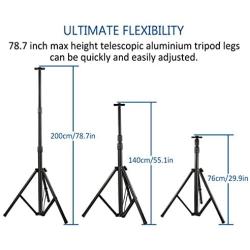 Upgraded Adjustable Tripod Stand for LED Flood Light 6.55 Feet Stainless Steel Heavy Duty LED Work Light Tripod Stand for Auto, Home, Work, Job, Construction, Camping, Indoor and Outdoor Use