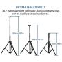 Upgraded Adjustable Tripod Stand for LED Flood Light 6.55 Feet Stainless Steel Heavy Duty LED Work Light Tripod Stand for Auto, Home, Work, Job, Construction, Camping, Indoor and Outdoor Use