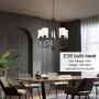 Lucidce Contemporary Chandelier 5 Light Black Pendant Lighting Farmhouse Ceiling Dining Room Lighting Fixtures Hanging for Living Room Bed Room