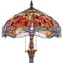 Capulina Hand-Crafted Tiffany Dragonfly Floor Pole Lamp, Tiffany Floor Lamps for Reading, Floor Lamps Tiffany Style Shade, Stained Glass Floor Pole Lamps, Tiffany Standing Lamps (Tall: 70 inches)