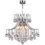 DINGGU Modern 6 Lights Chrome Finish Crystal Chandeliers Flush Mounted Pendant Ceiling Light for Dining Room