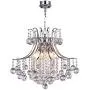 DINGGU Modern 6 Lights Chrome Finish Crystal Chandeliers Flush Mounted Pendant Ceiling Light for Dining Room