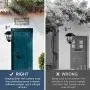 Otdair Solar Wall Lantern Outdoor, 2 Pcs Glass Solar Hanging Lantern Light Waterproof Solar Wall Sconce Light Fixture Wall Mount Solar Outdoor Wall Lights Decorative for Front Porch, Patio and Yard