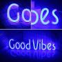 Good Vibes Neon Signs Good Vibes Words Neon Lights for Room Decor Light Lamp Bedroom Beer Bar Pub Hotel Party Restaurant Recreational Game Room Wall Art Decoration(19.6×4.9)