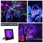 Black Light, Lightimetunnel 80W LED Flood Light Bulb Outdoor IP66 Waterproof for Blacklight Party, Stage Lighting, Glow in Dark Party, Body Paint, 5 Fluorescent Neon Glow Gaffer Tape, DJ Disco