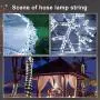 Outdoor Solar LED Rope Lights, String Lights with Clear PVC Jacket 100 LED Indoor/Outdoor Lights 8 Modes Copper Wire Fairy Lights for Wedding Christmas Party 2-Pack (White)
