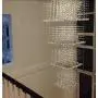 Square Base Spiral Staircase Light Large High Ceiling Light Fixture 12-Lights Raindrop Crystal Chandeliers Modern Living Room Lighting for Hallway Foyer Hall