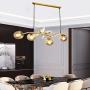 Kankanray Nordic Creative Chandelier Modern Resin Bird Glass Ceiling Lamp 4 Light Flush Mount Lighting Fixture for Bar Dining Room Living Room Bedroom (Gold)