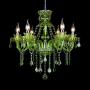 LAKIQ Crystal Modern Chandelier Lighting Fixtures Living Room Bedroom Hanging Pendant Light Candle Candelabras Shape Length Adjustable for Dining Room (Green, 6 Lights)