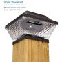 NOMA Solar Post Lights | Waterproof Outdoor Cap Lights for 4 x 4 Wooden Posts, Deck, Patio Garden Décor or Fence | Warm White LED Lights, 6-Pack