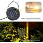 2 Pcs Hanging Solar Lights Solar-Powered Lantern LED Garden Lights Metal Lamp Waterproof for Outdoor Hanging Decor