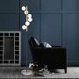 Hsyile Lighting KU300205 White Glass Shade and Marble Base Elegant Modern Creative Floor Lamp for Living Room,Bedroom,Office,6 Lights