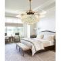 36'' Modern Ceiling Fans with Dimmable LED Lights Retractable Blades Invisible Crystal Chandelier Fans Gold for Bedroom and Living room