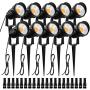 ZUCKEO 10W Landscape Lights 12V 24V 1000LM Warm White Low Voltage LED Landscape Lighting with IP66 Waterproof Landscape Spotlights Yard Lawn Garden Outdoor Lights(10Pack with Connectors)