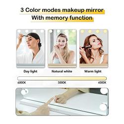 SL4U Vanity Mirror with Lights, Hollywood Lighted Makeup Mirror with 15 pcs Dimmable Led Bulbs for Dressing Room & Bedroom, Tabletop Mirror or Wall Mounted, Slim Metal Frame White