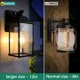 Outdoor Light Fixtures Wall Mount，Large Dusk to Dawn Led Outdoor Light Sensor Porch Light with E26 Base Socket,Waterproof Anti-Rust Wall Mount Lamp with Bulb for Doorway (Black, 12.9in)
