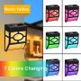 Solar Wall Deck Lights Outdoor - 2 Modes Solar Led IP65 Waterproof Lighting for Landscape, Outdoor Garden, Patio, Yard, Deck, Garage, Fence, Warm Yellow/Color Changing (6 Pack)