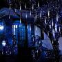 Meteor Shower Lights Christmas Lights LED Falling Rain Lights 30cm 8 Tubes Icicle Snow Raindrop Outdoor String Lights for Christmas Trees Holiday Decoration Wedding Party Patio Garden (White)