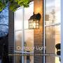Outdoor Wall Lantern Dusk to Dawn Photocell Sensor, Matte Black Exterior Wall Sconce, E26 Base Socket, Premium Waterfall Glass, 100% Anti-Rust Waterproof Wall Mount Lamp for Entryway Porch Doorway