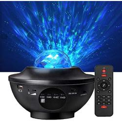 Star Night Light Projector Bedroom, Galaxy Projector Light Ocean Wave Projector w/LED Nebula Cloud and Bluetooth Music Speaker As Gifts Decor Birthday Party Wedding Bedroom Living…