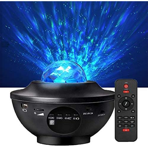 Star Night Light Projector Bedroom, Galaxy Projector Light Ocean Wave Projector w/LED Nebula Cloud and Bluetooth Music Speaker As Gifts Decor Birthday Party Wedding Bedroom Living…