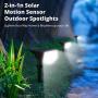 Solar Plus ES-LE-05 20 LEDs Spotlights, IP67 Waterproof Powered Wall 2-in-1 Wireless Outdoor Solar Landscaping Light for Yard Garden Driveway Porch Walkway Pool Patio, 2 Pack, White