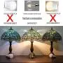 Tiffany Lamp W12H18 Inch Tall Sea Blue Stained Glass Dragonfly Crystal Style Shade Accent Antique Bedside End Table Desk Reading Light S147 WERFACTORY Lamps Living Room Bedroom Study Art Crafts Gifts