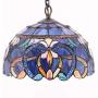 Tiffany Hanging Light W12H32 Inch Blue Purple Cloudy Stained Glass Pendant lamp 1E26 S558 WERFACTORY Series Lamps Chandelier Ceiling Fixture Kitchen Island Bar Hallway Living Room Dining Room Loft