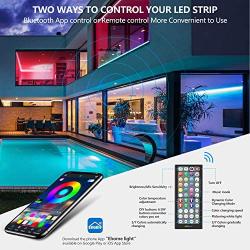 32.8ft LED Strip Lights APP Control Color Changing Rope Lights with Remote, Music Sync Built-in Mic, SMD 5050 RGB Light Strips RGB LED Strip (32.8Ft APP+Remote+Mic+3-Button Switch)