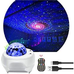 Star Light Show Projector, KisMee LED Nebula Projector with Red Galaxy Starry Projector Light Build-in Hi-Fi Stereo Music Speaker for Bedroom/Pary/Birthday Gifts/Home Theatre (White Color)