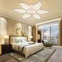 LITFAD 6-LED Leaf Design Dimmable Semi Flush Ceiling Light Nordic Style Acrylic Ceiling Flush Mount Modern Stepless Dimming Ceiling Lamp Pandent Light for Dinning Room Bedroom Living Room