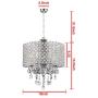 DINGGU Chrome Finish 4-Light Round Chandelier Drum Pendant Light Fixture